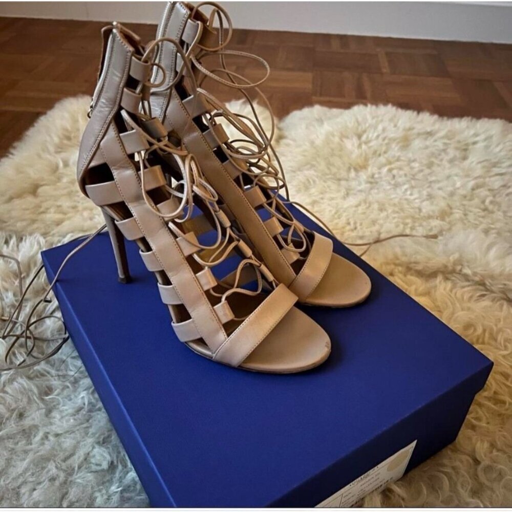 Aquazurra Amazon 105 Nude Heels 37.5 - Picture 3 of 7